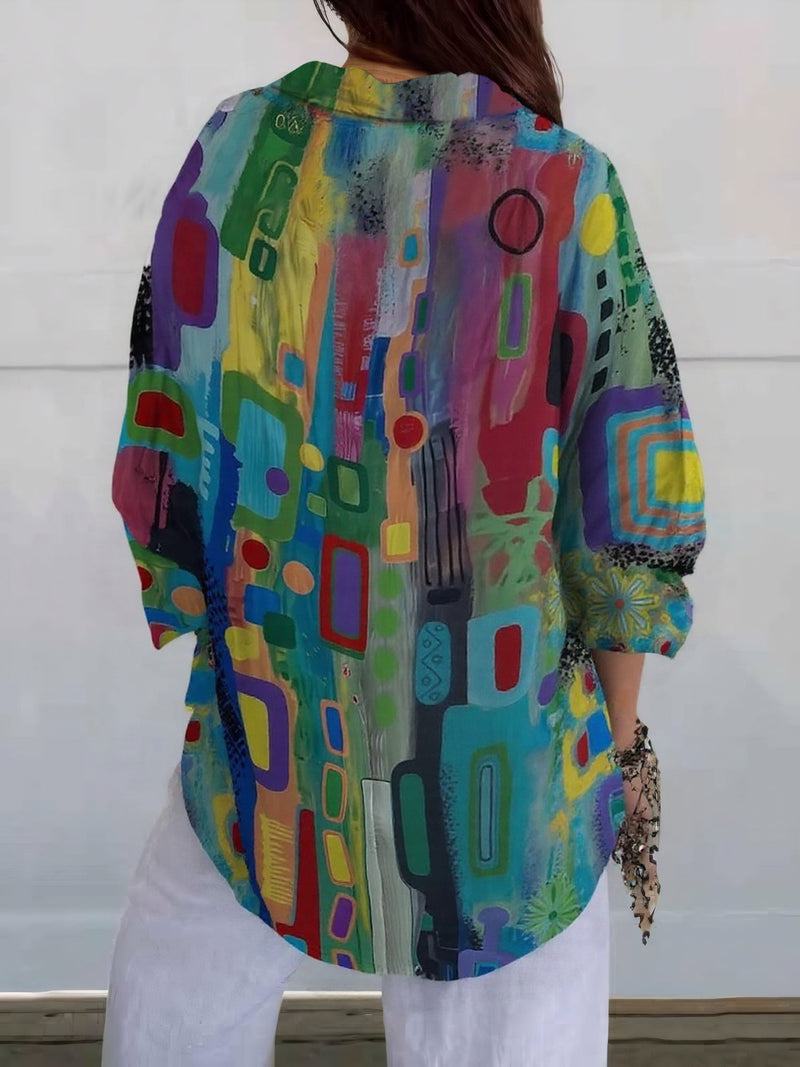Hunia - Elegante blusa multicolor