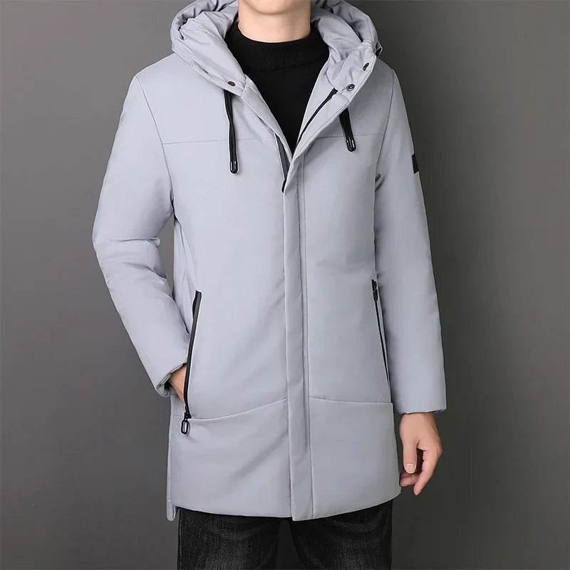 Elegante chaqueta larga para hombre