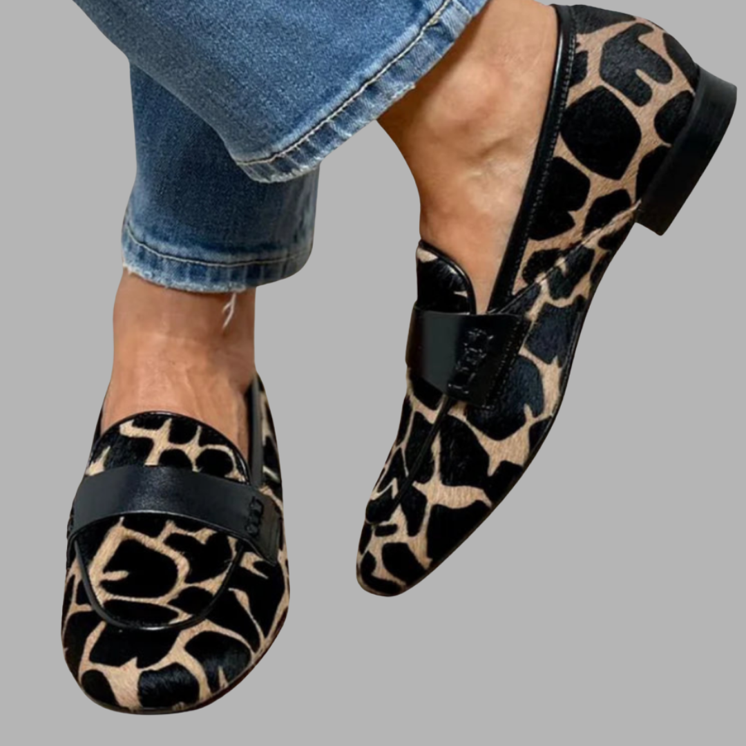 ﻿Jasmina | Mocasines premium con estampado animal para mayor elegancia y comodidad