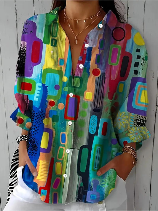 Hunia - Elegante blusa multicolor
