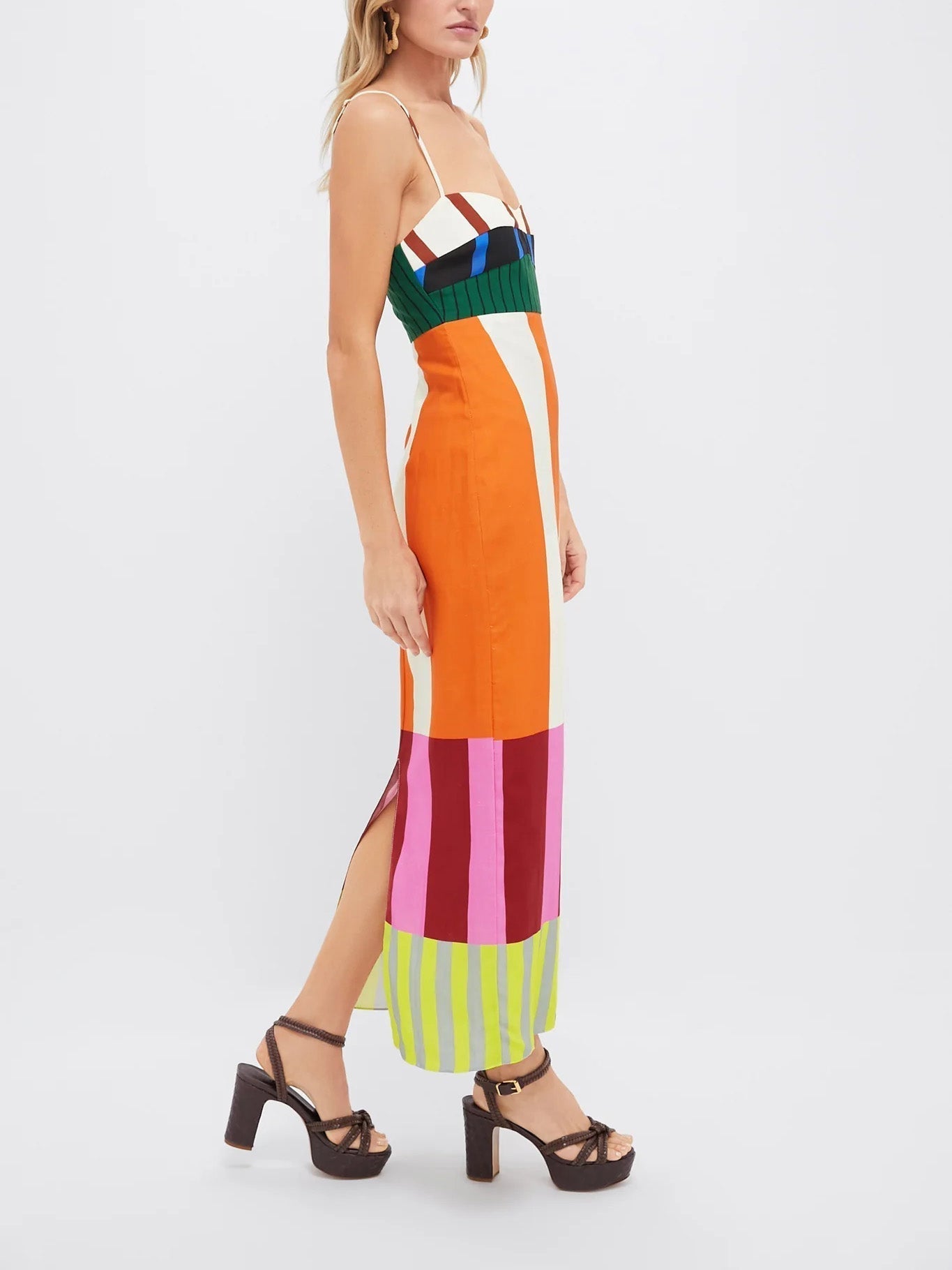 Paloma – Vestido largo de rayas coloridas