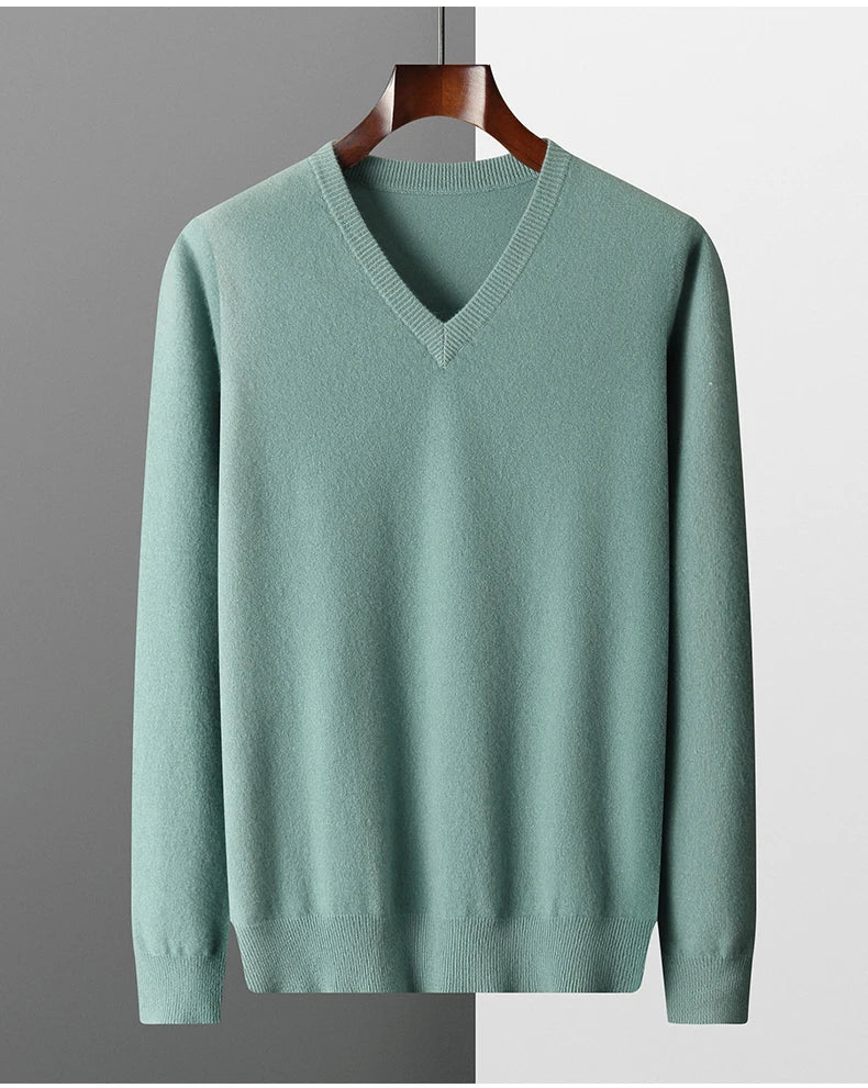 Jersey de lana con cuello de pico
