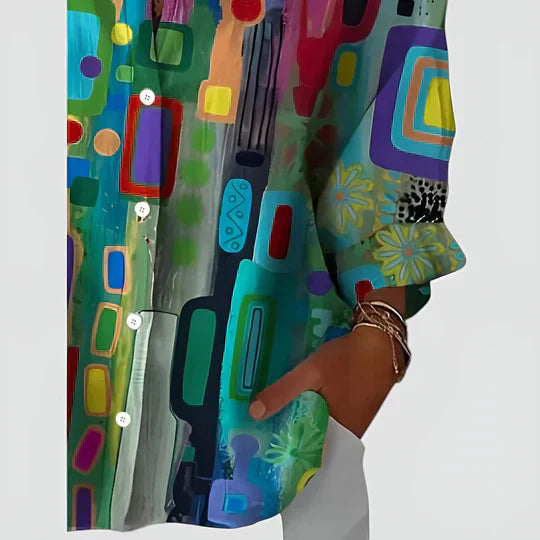 Aoife - Blusa con diseño colorido