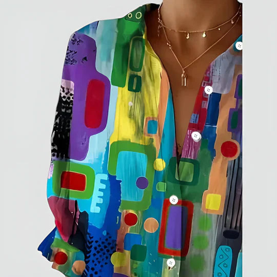Aoife - Blusa con diseño colorido