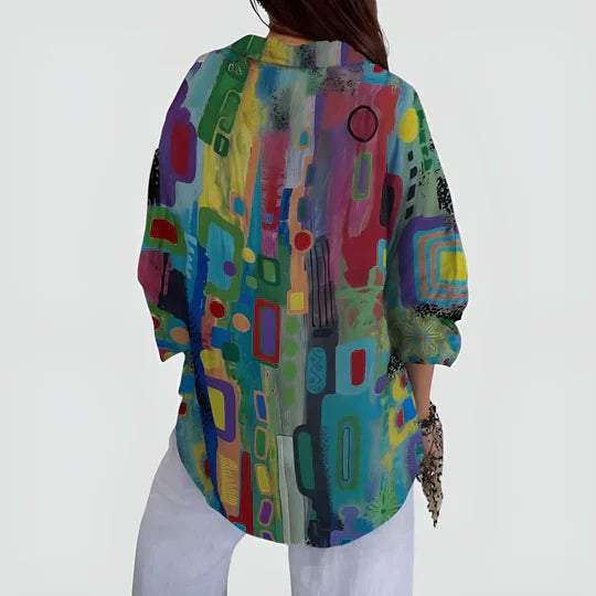 Hajnalka - Blusa con diseño colorido