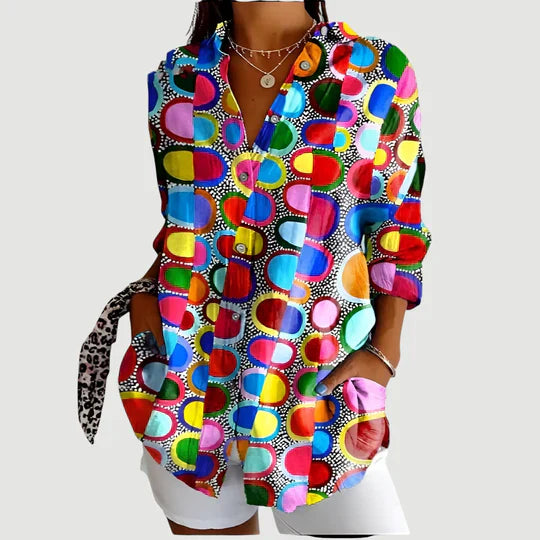Hajnalka - Blusa con diseño colorido
