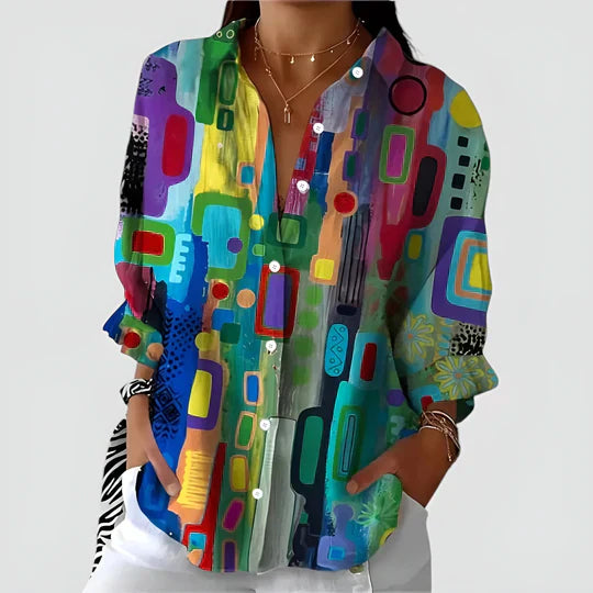 Aoife - Blusa con diseño colorido